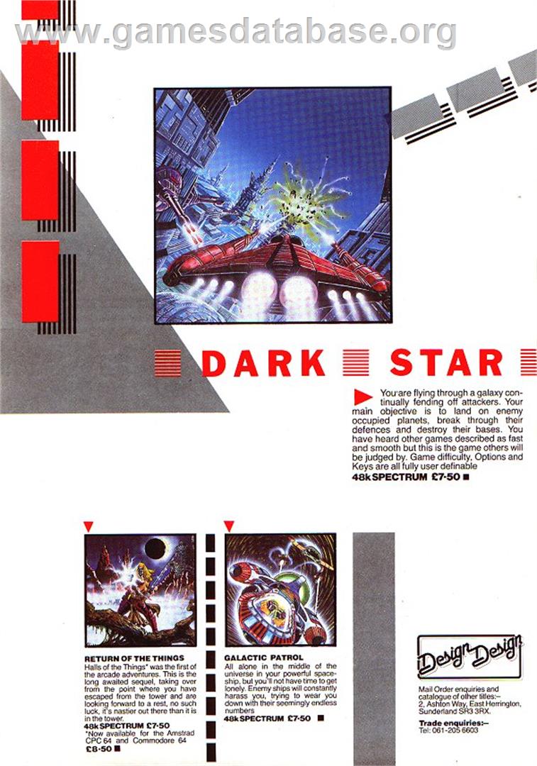 Dark Star - Sinclair ZX Spectrum - Artwork - Advert
