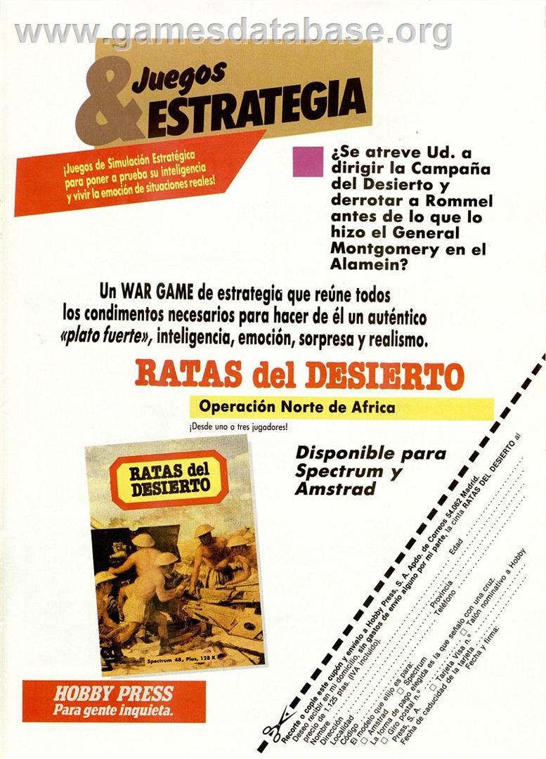 Desert Rats - Amstrad CPC - Artwork - Advert