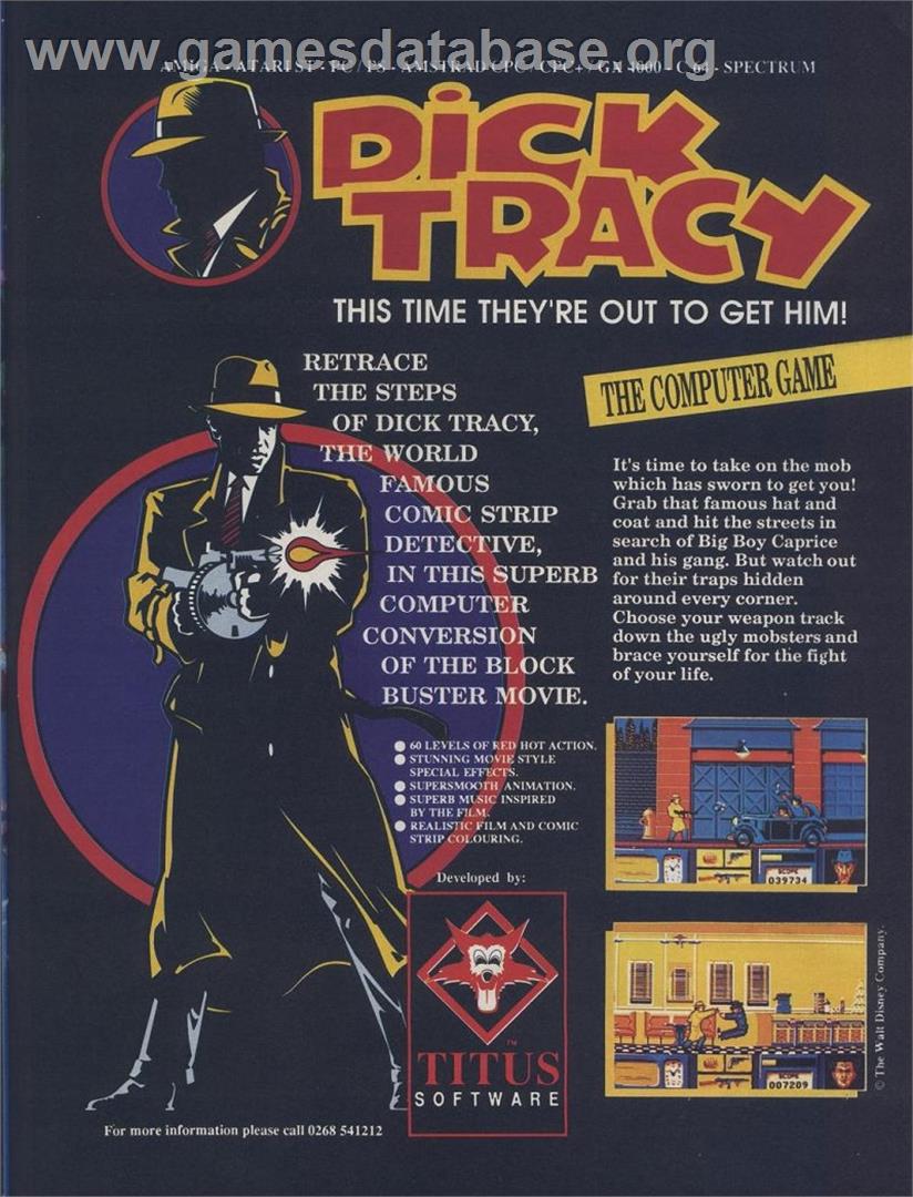 Dick Tracy - Sinclair ZX Spectrum - Artwork - Advert