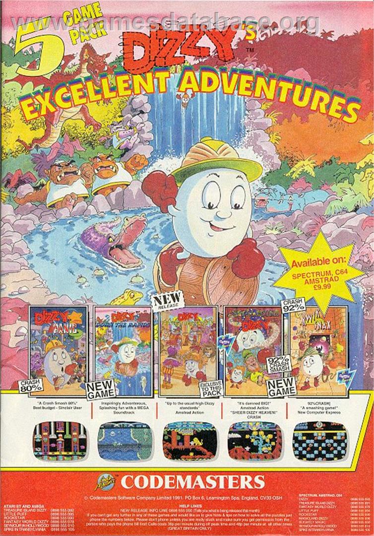 Dizzy's Excellent Adventures - Sinclair ZX Spectrum - Artwork - Advert