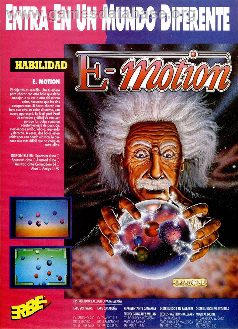 E-motion - Sinclair ZX Spectrum - Artwork - Advert