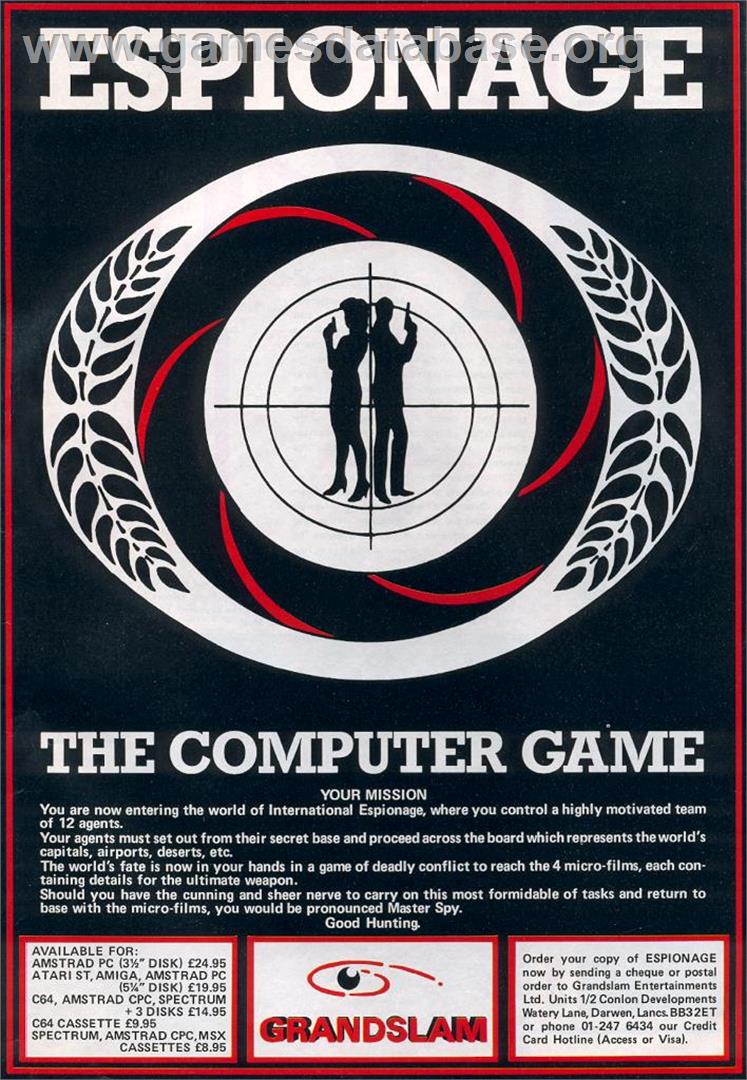 Espionage - Sinclair ZX Spectrum - Artwork - Advert