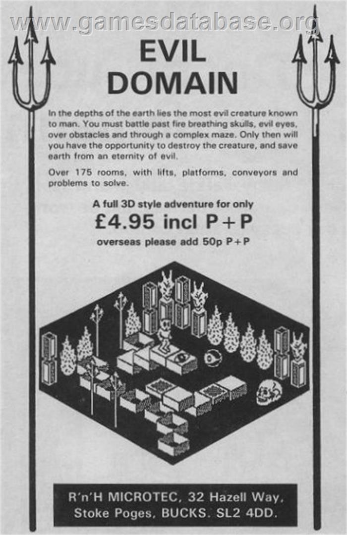 Evil Domain - Sinclair ZX Spectrum - Artwork - Advert