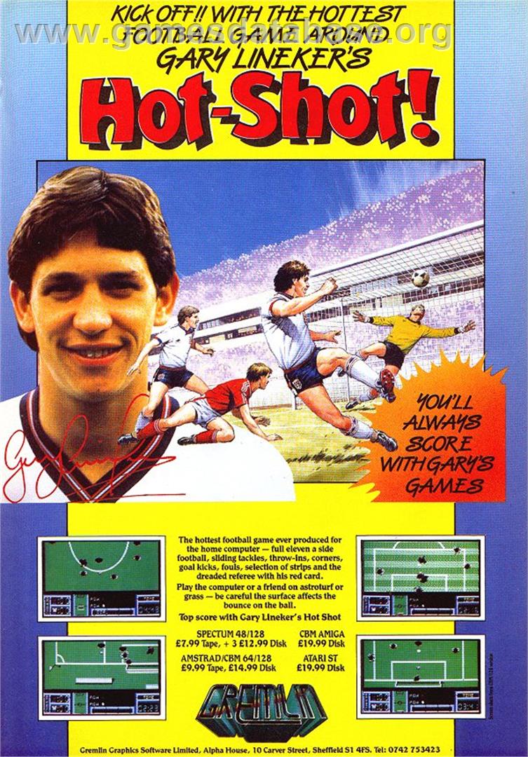 Gary Lineker's Hot-Shot! - Amstrad CPC - Artwork - Advert