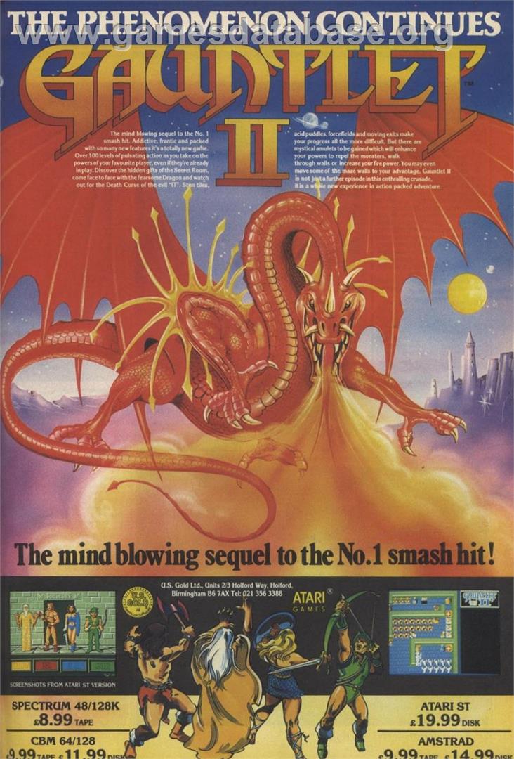 Gauntlet II - Sinclair ZX Spectrum - Artwork - Advert