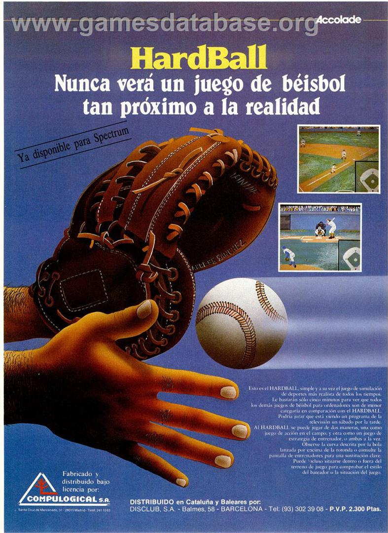 HardBall! - Sinclair ZX Spectrum - Artwork - Advert