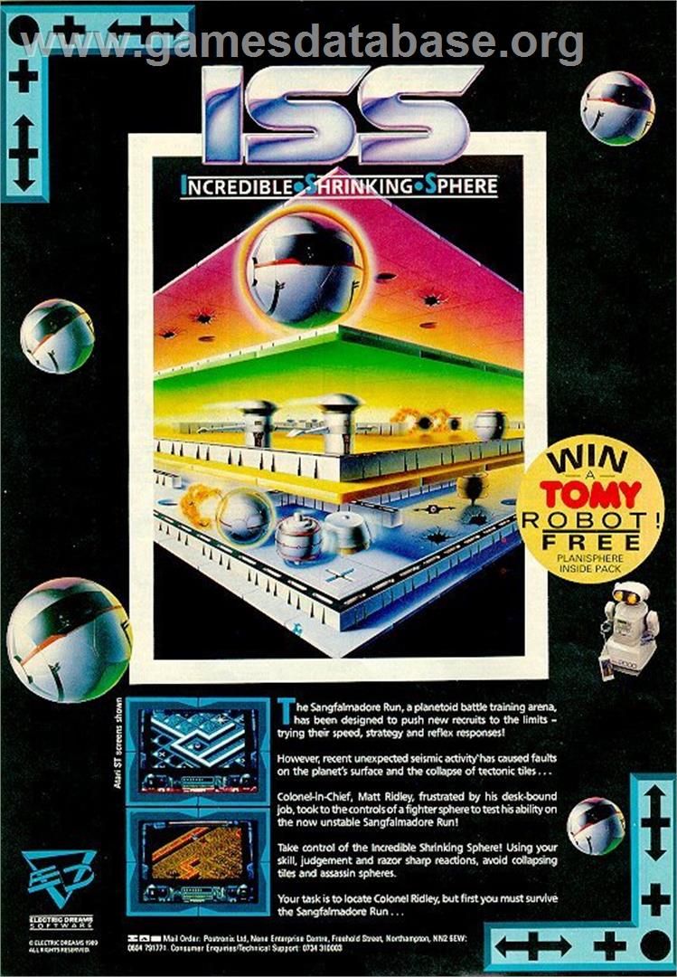 Incredible Shrinking Sphere - Atari ST - Artwork - Advert