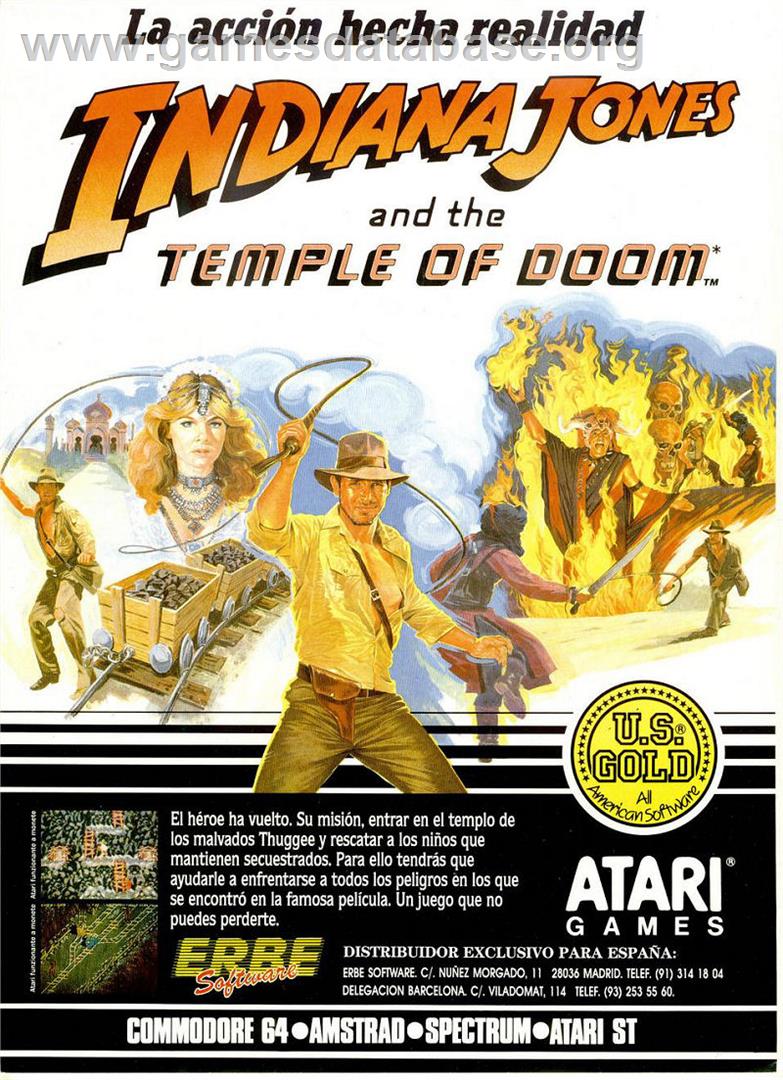 Indiana Jones And The Temple Of Doom - Amstrad CPC - Artwork - Advert