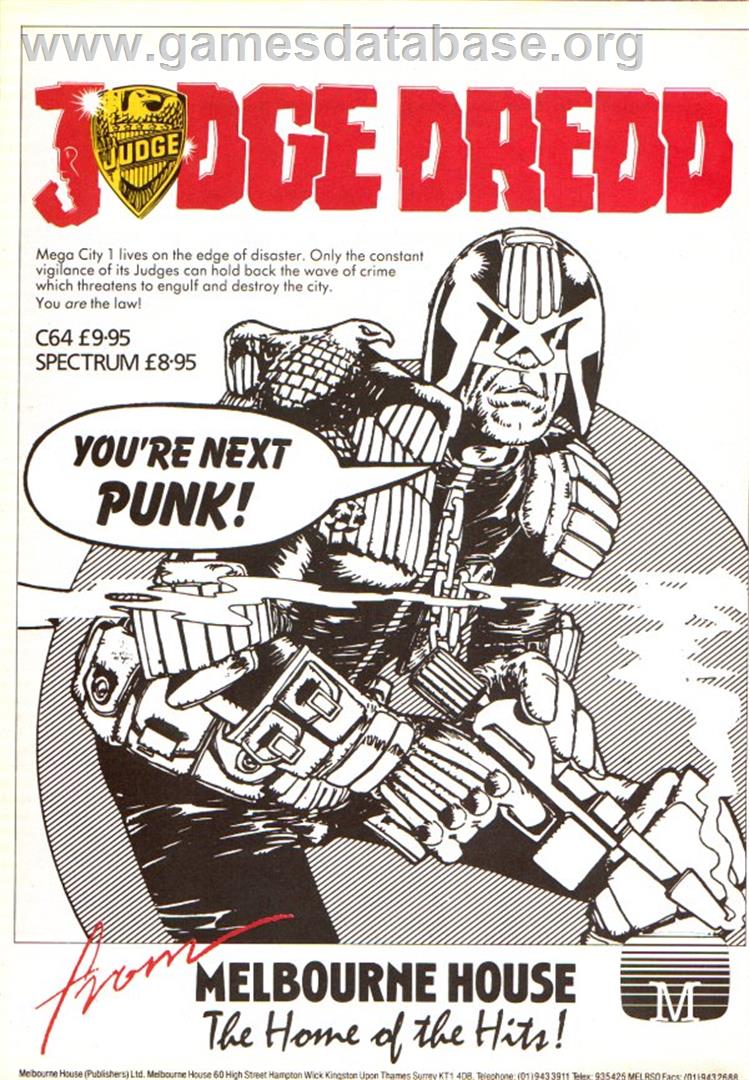 Judge Dredd - Sinclair ZX Spectrum - Artwork - Advert