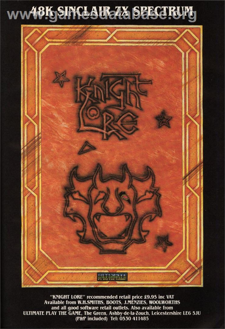 Knight Lore - Sinclair ZX Spectrum - Artwork - Advert