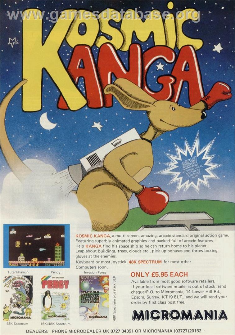 Kosmic Kanga - Commodore 64 - Artwork - Advert