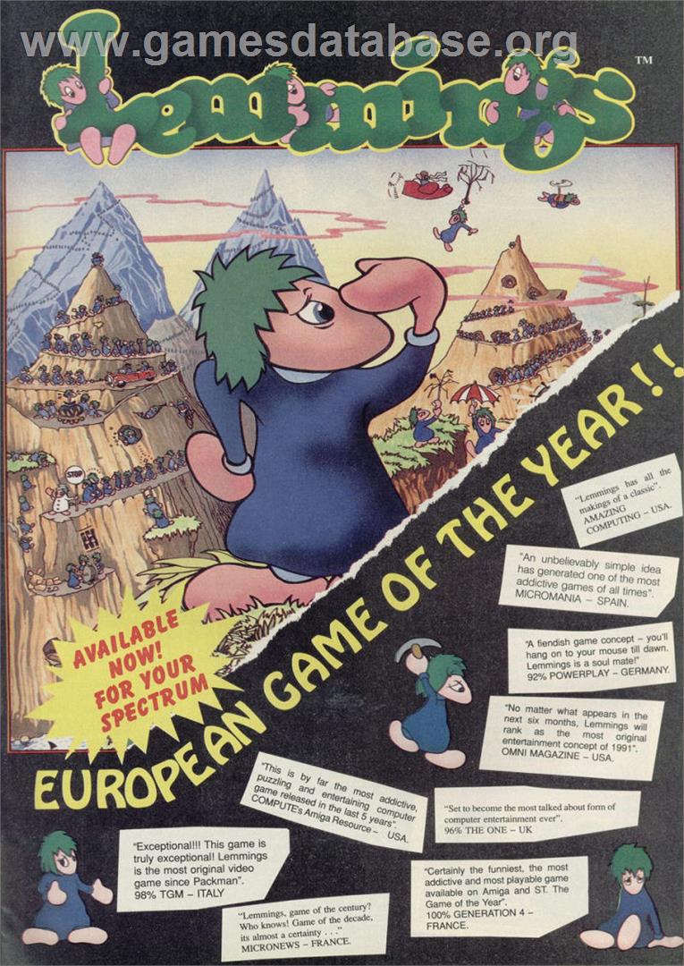 Lemmings - Sinclair ZX Spectrum - Artwork - Advert