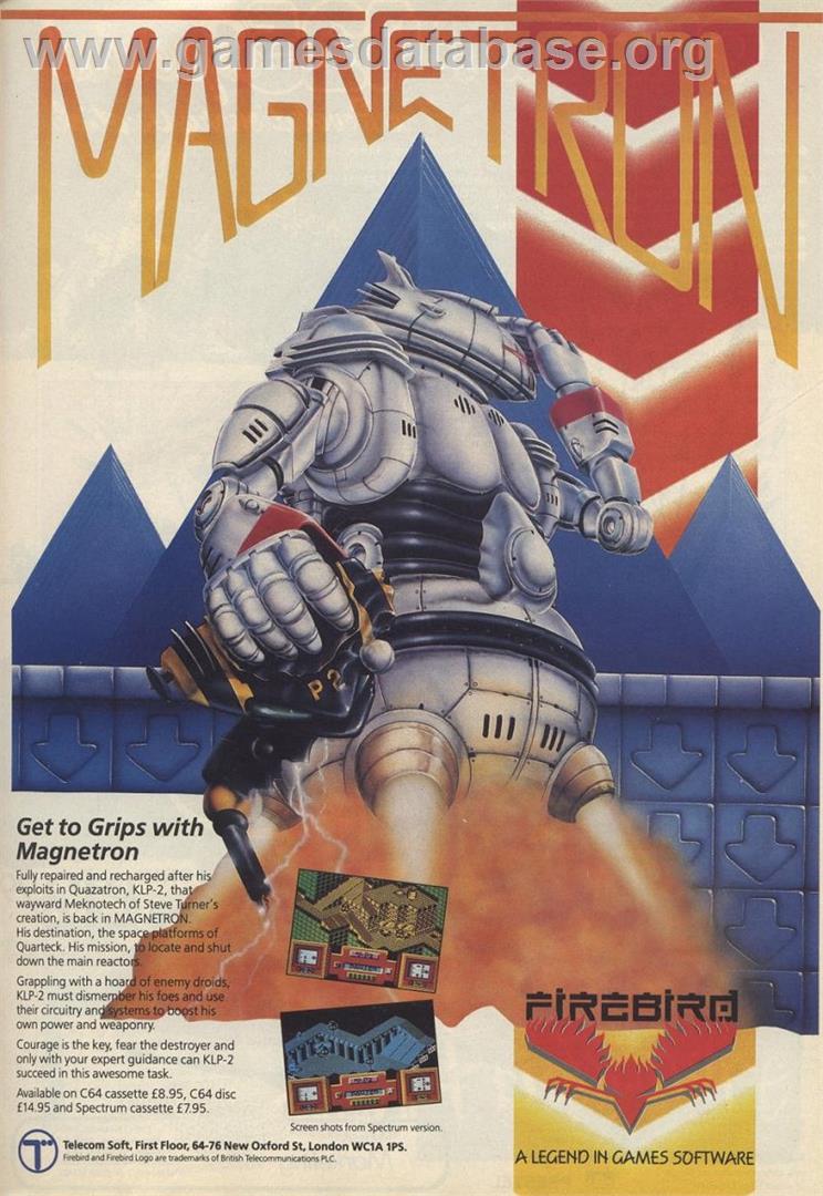 Magnetron - Sinclair ZX Spectrum - Artwork - Advert