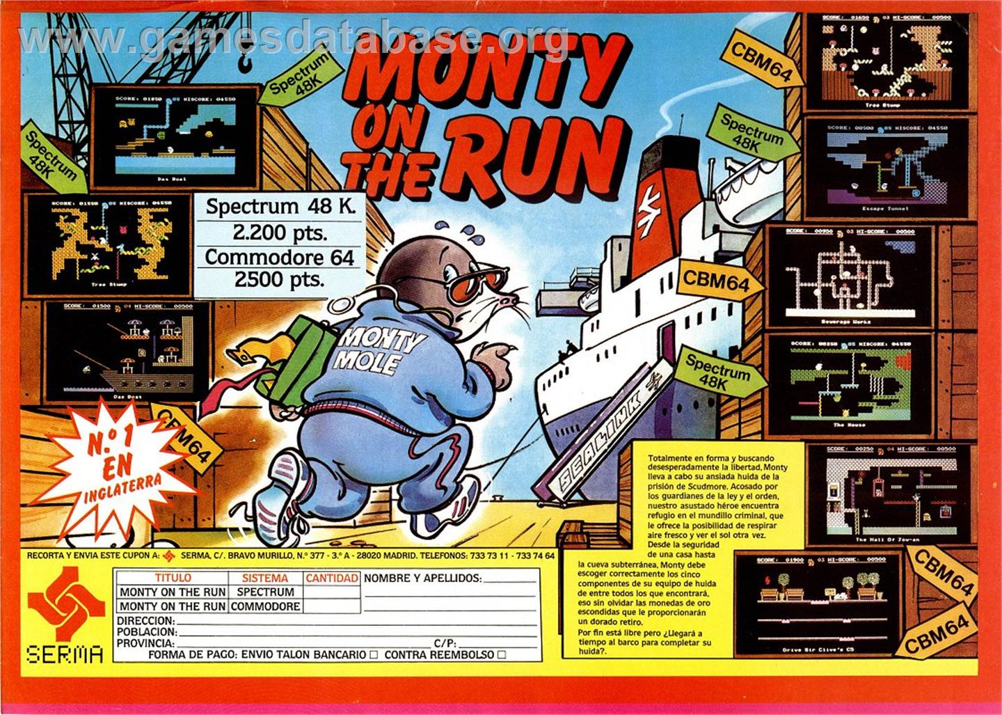 Monty on the Run - Sinclair ZX Spectrum - Artwork - Advert