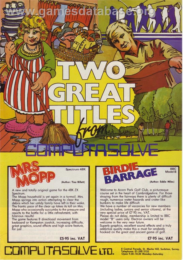 Mrs. Mopp - Sinclair ZX Spectrum - Artwork - Advert
