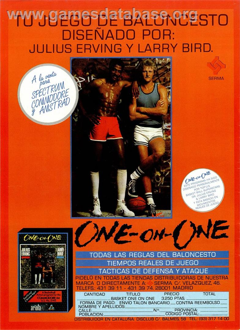 One-on-One - Sinclair ZX Spectrum - Artwork - Advert