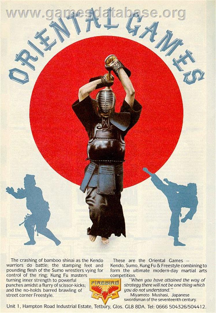 Oriental Games - Sinclair ZX Spectrum - Artwork - Advert