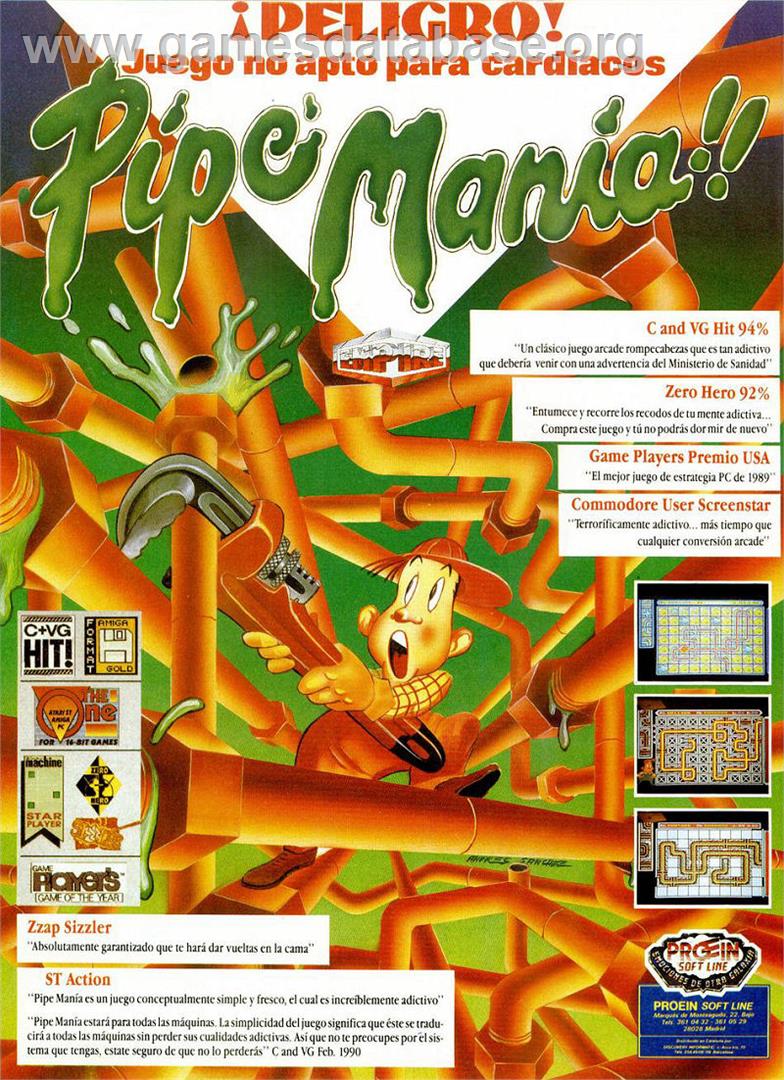 Pipe Mania - Commodore Amiga - Artwork - Advert