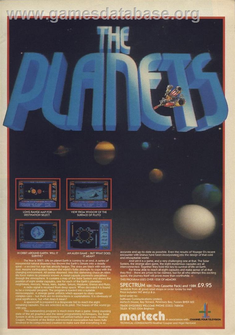 Planets - Sinclair ZX Spectrum - Artwork - Advert