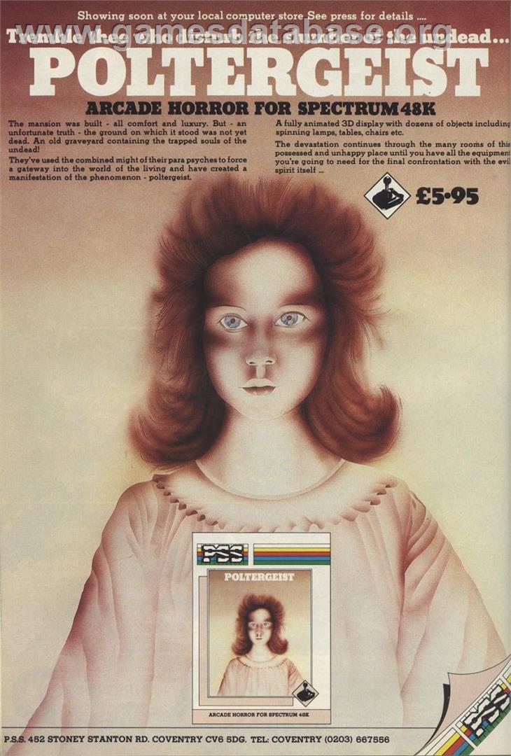 Poltergeist - Sinclair ZX Spectrum - Artwork - Advert