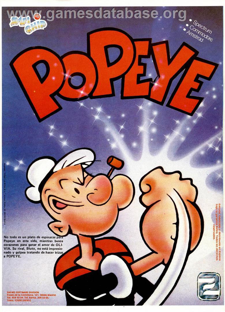 Popeye - Sinclair ZX Spectrum - Artwork - Advert