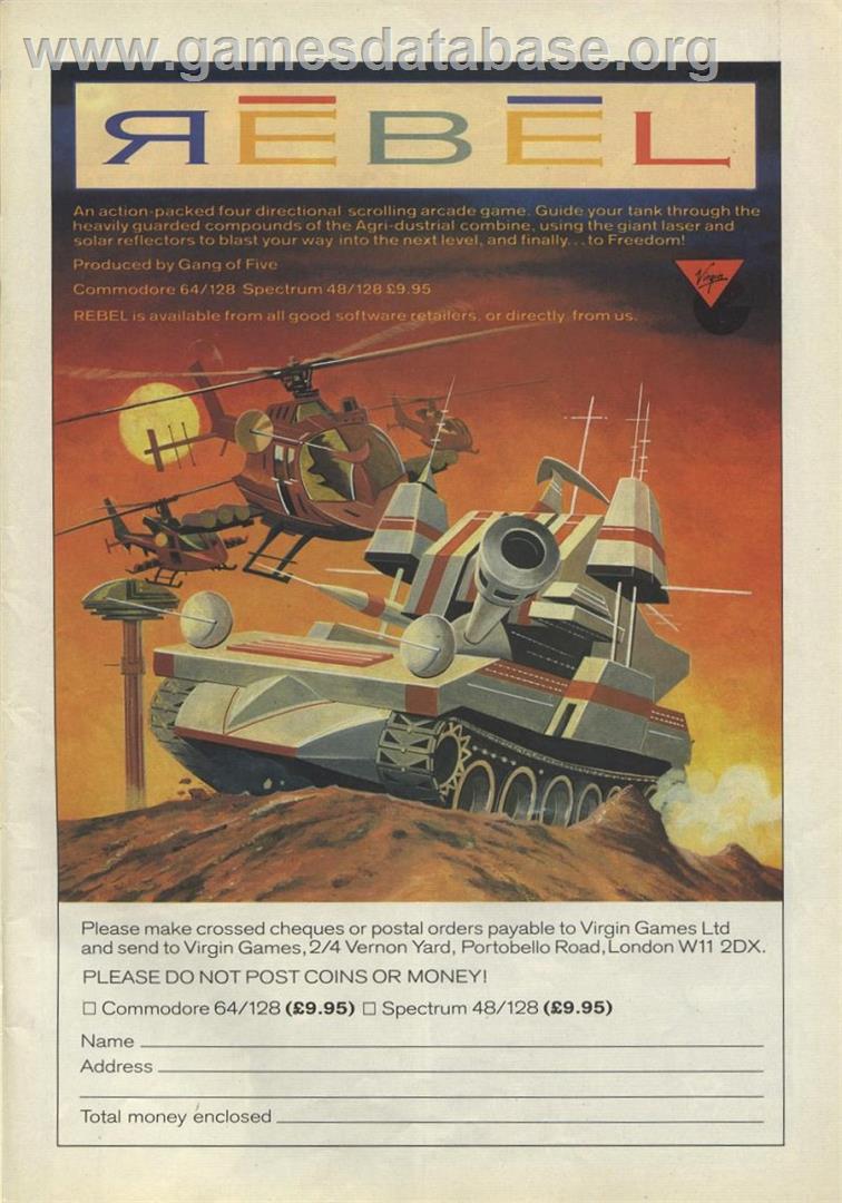 Rebel - Sinclair ZX Spectrum - Artwork - Advert