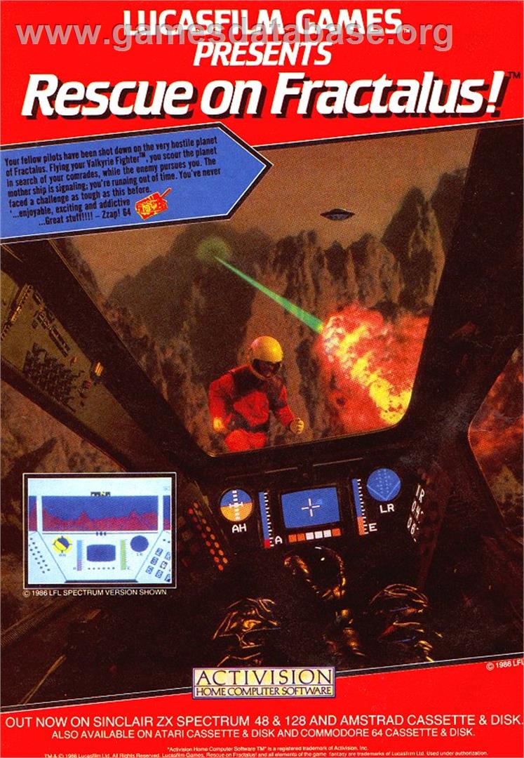 Rescue on Fractalus! - Sinclair ZX Spectrum - Artwork - Advert