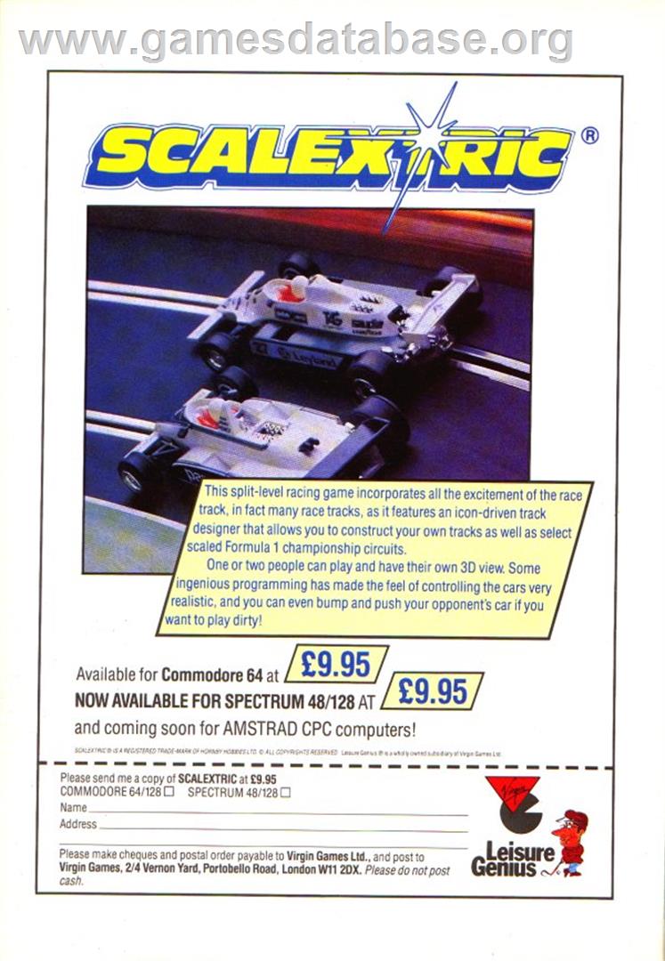 Scalextric - Commodore 64 - Artwork - Advert