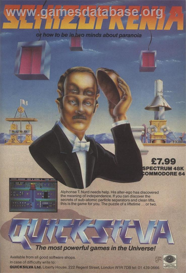 Schizofrenia - Sinclair ZX Spectrum - Artwork - Advert
