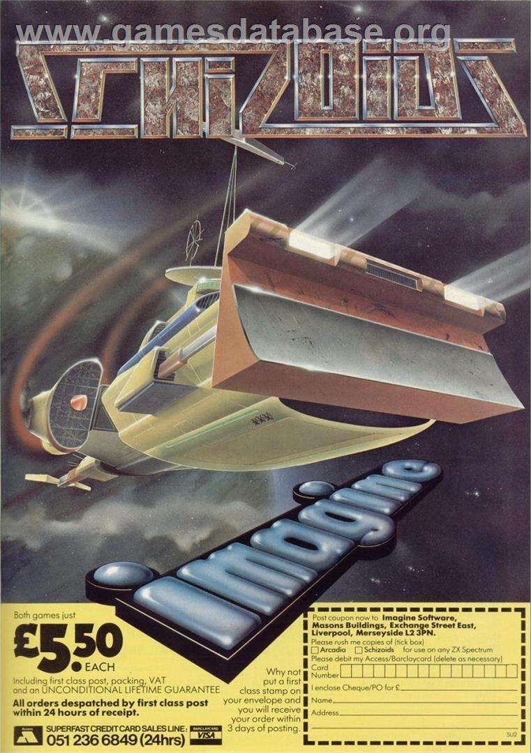 Schizoids - Sinclair ZX Spectrum - Artwork - Advert