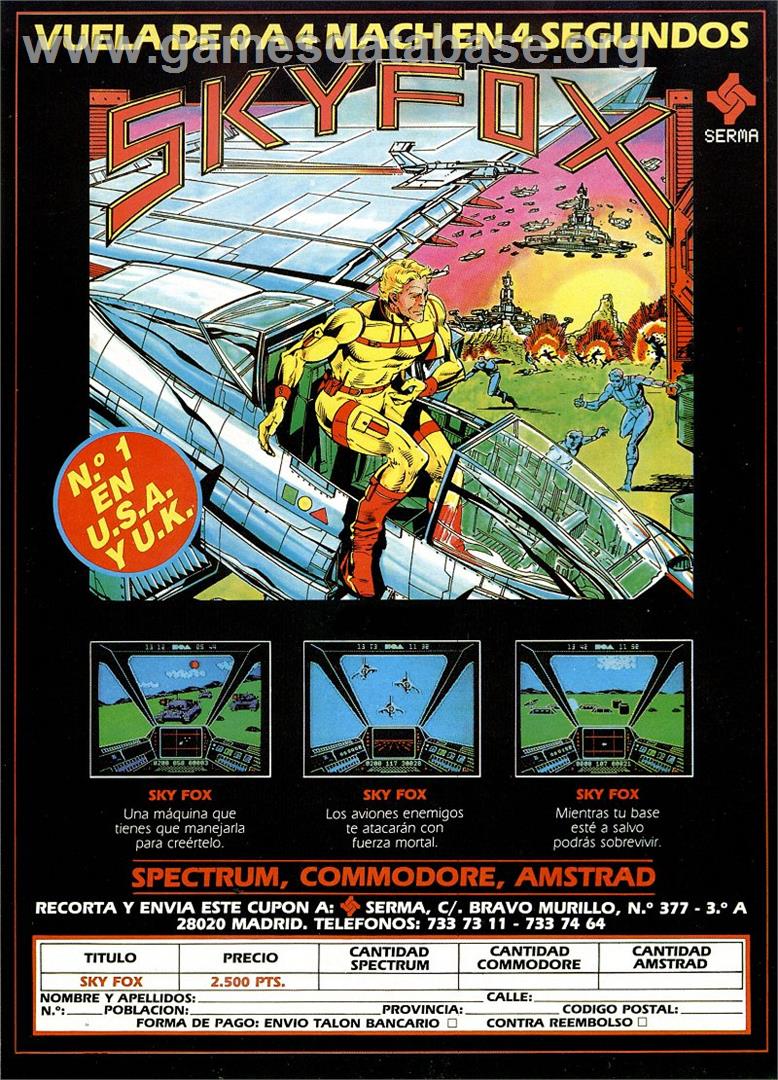 Skyfox - Sinclair ZX Spectrum - Artwork - Advert