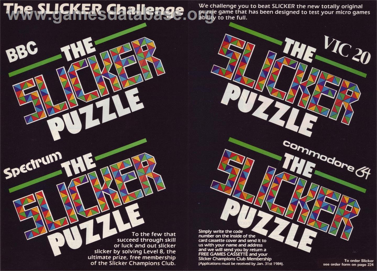 Slicker Puzzle - Sinclair ZX Spectrum - Artwork - Advert