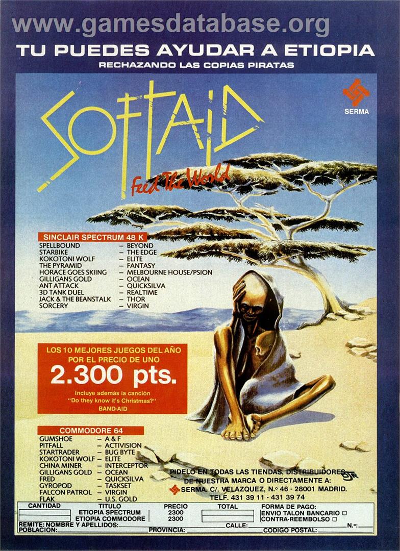 SoftAid - Sinclair ZX Spectrum - Artwork - Advert