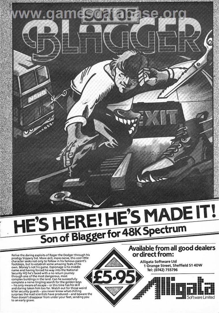 Son Of Blagger - Sinclair ZX Spectrum - Artwork - Advert