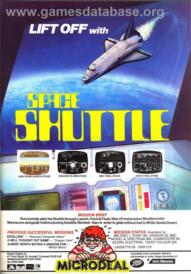 Space Shuttle: A Journey into Space - Sinclair ZX Spectrum - Artwork - Advert