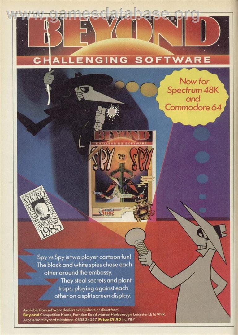 Spy vs. Spy: The Island Caper - Sinclair ZX Spectrum - Artwork - Advert