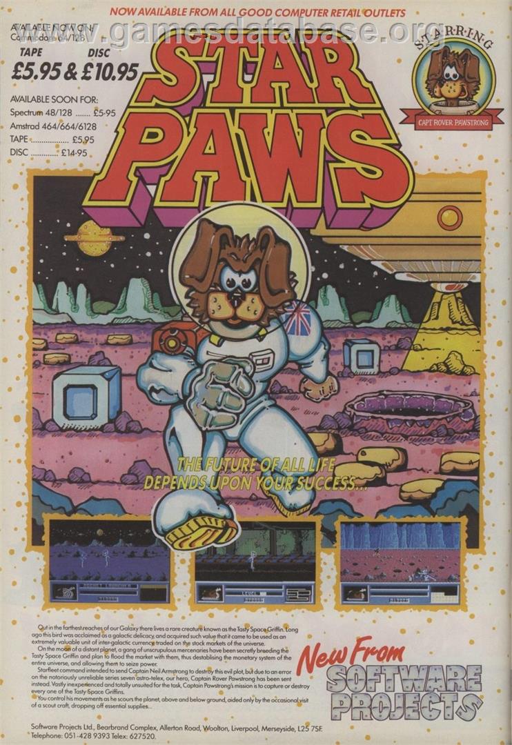 Star Paws - Sinclair ZX Spectrum - Artwork - Advert