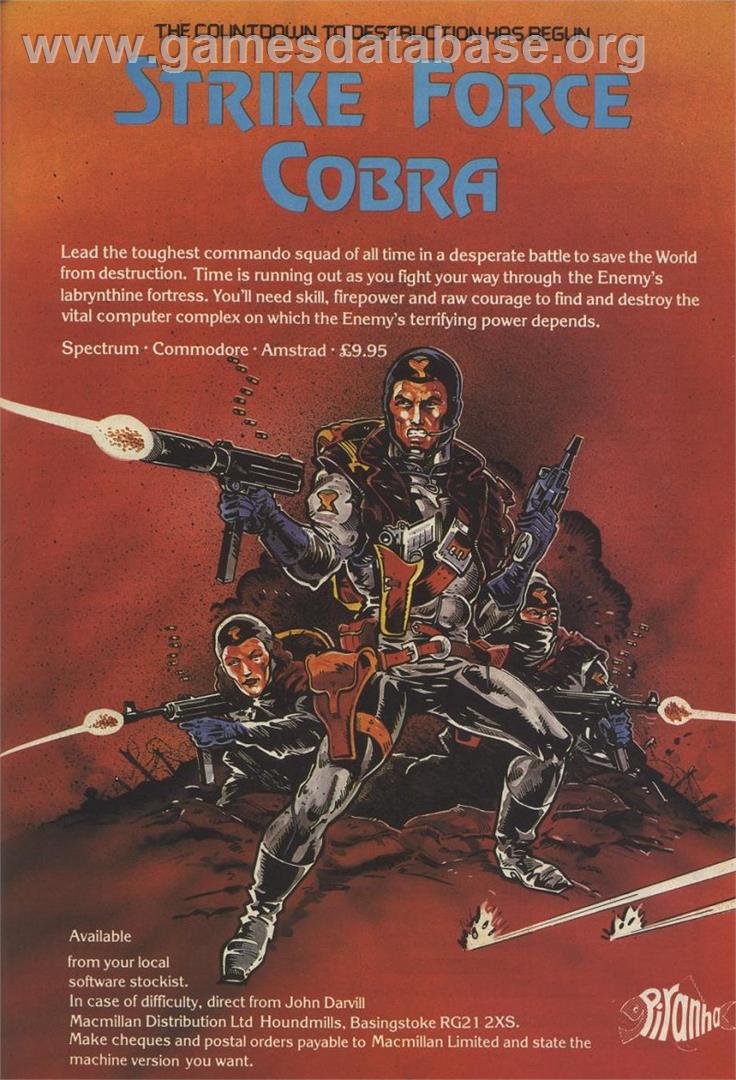 Strike Force Cobra - Sinclair ZX Spectrum - Artwork - Advert