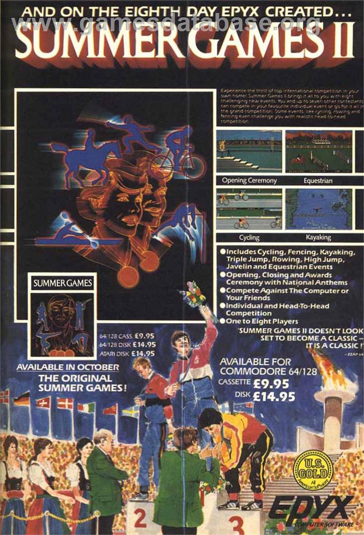 Summer Games 2 - Microsoft DOS - Artwork - Advert