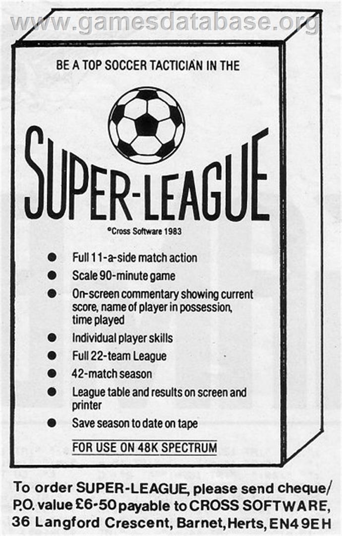 Super League - Commodore 64 - Artwork - Advert