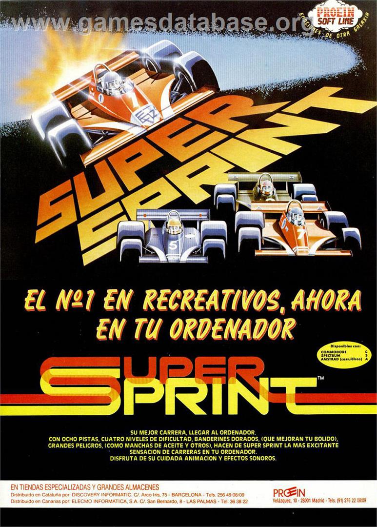 Super Sprint - Sinclair ZX Spectrum - Artwork - Advert