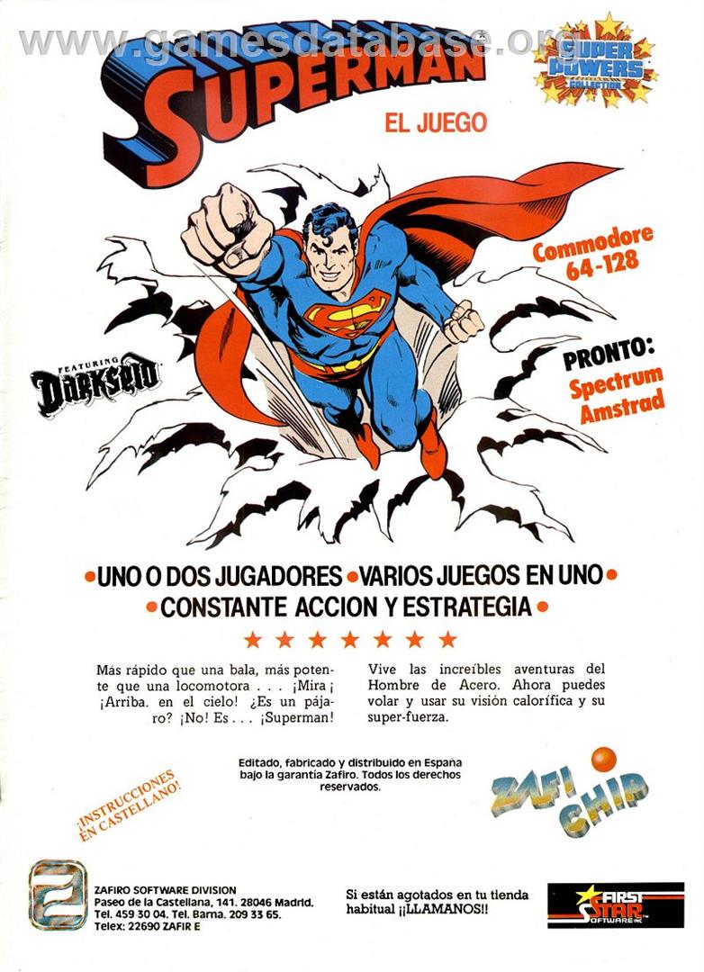 Superman - The Game - Commodore 64 - Artwork - Advert