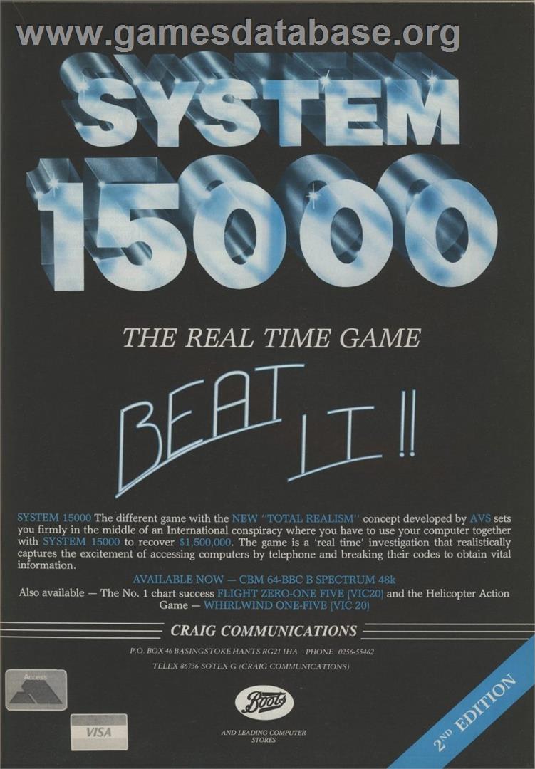 System 15000 - Commodore 64 - Artwork - Advert