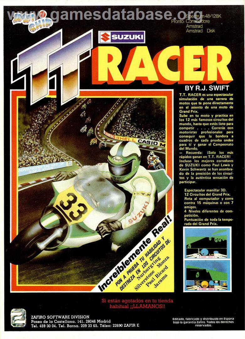 Tt Racer - Atari 8-bit - Artwork - Advert