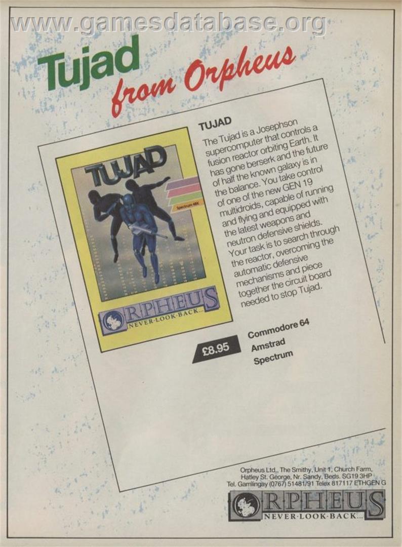 TUJAD - Sinclair ZX Spectrum - Artwork - Advert