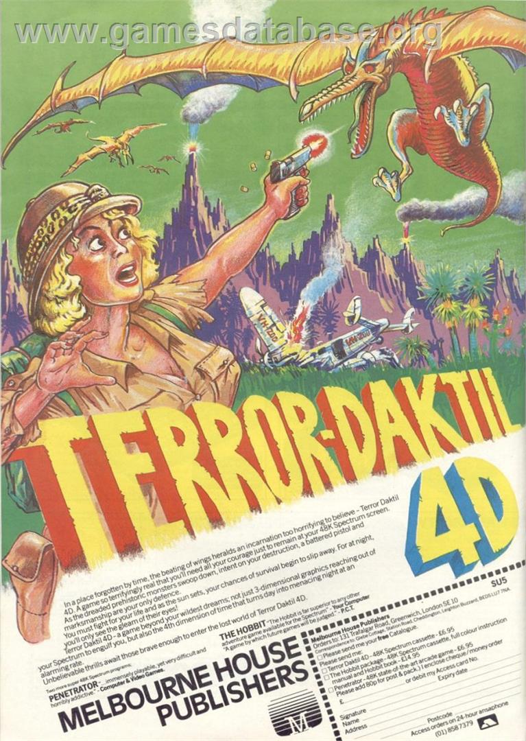 Terror-daktil 4d - Sinclair ZX Spectrum - Artwork - Advert