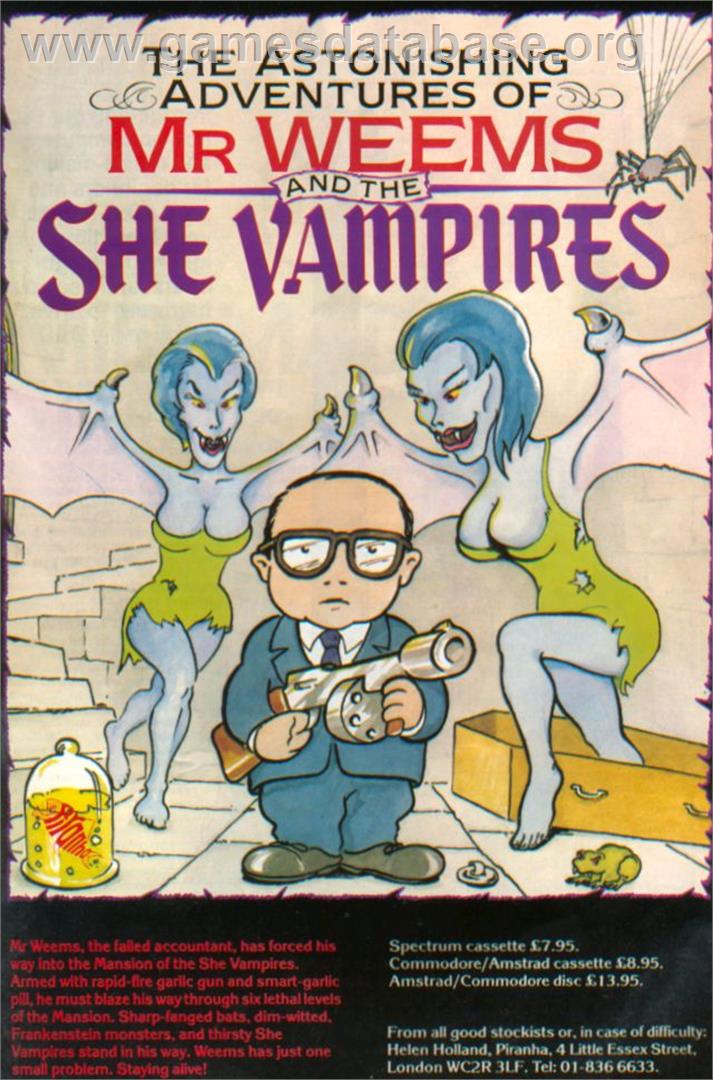 The Astonishing Adventures of Mr. Weems and the She Vampires - Commodore 64 - Artwork - Advert