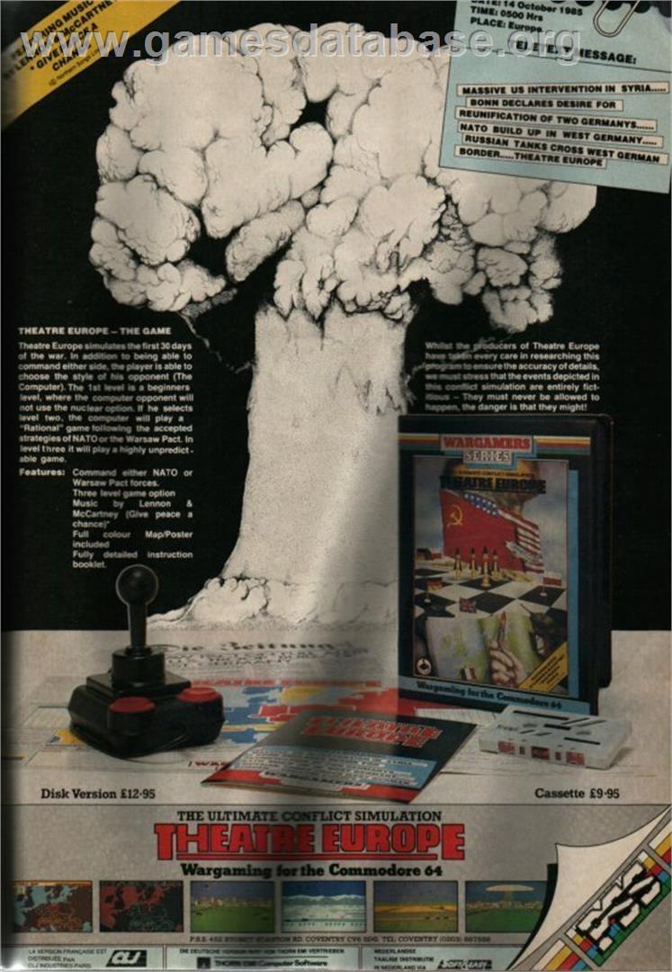 Theatre Europe - Sinclair ZX Spectrum - Artwork - Advert