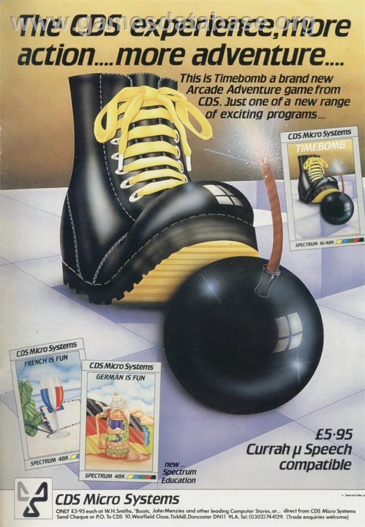 Timebomb - Sinclair ZX Spectrum - Artwork - Advert