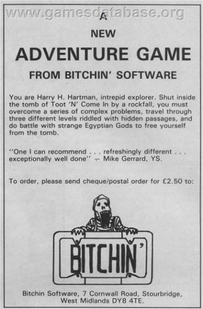 Toot 'n' Come In - Sinclair ZX Spectrum - Artwork - Advert